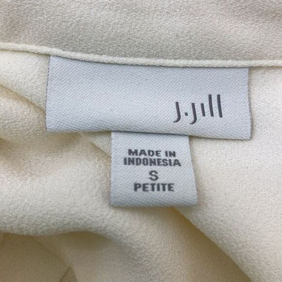 J. Jill Solid White Blouse Button Up Small Petite - Picture 6 of 8